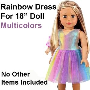 Colorful Doll Dress For 18in Doll (Toy) Multicolor Shades Blend